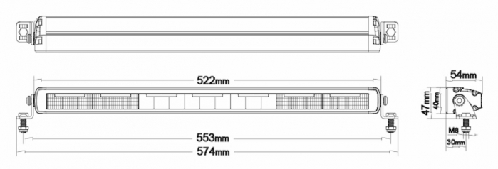 Led Bar Ledson cu pozitie Galbena si Alba + stroboscop Phoenix+ 20 52cm - Ledson 33305215 [12]