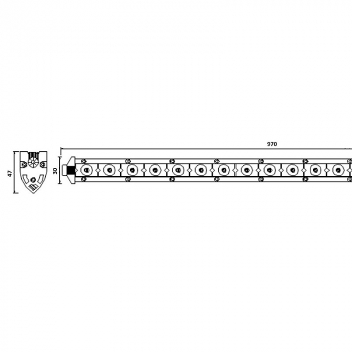 Led bar slim 36 x LED, 97cm, 1224V, 3600LM - Truck LED LB0106 [4]