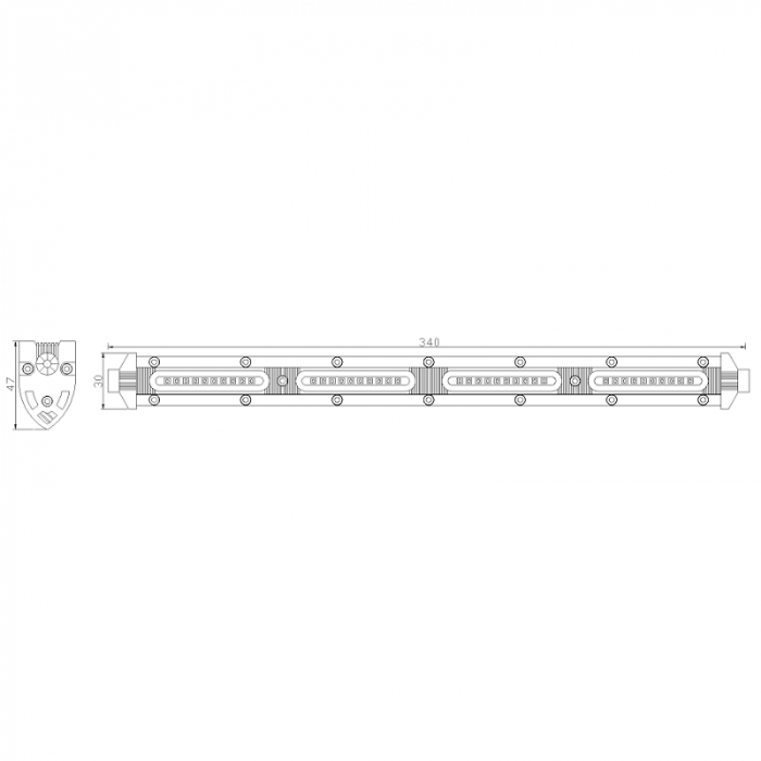 Led bar slim 40 x LED, 34cm, 1224V, 2200LM - Truck LED LB0120 [2]