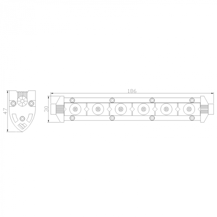 Led bar slim 6 x LED, 186cm, 1224V, 720LM - Truck LED LB0100 [3]