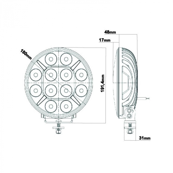 LEDSON Castor7+ Lumina auxiliara LED 60W cu lumina de pozitie galben-portocaliualba - Ledson 33491206 [9]