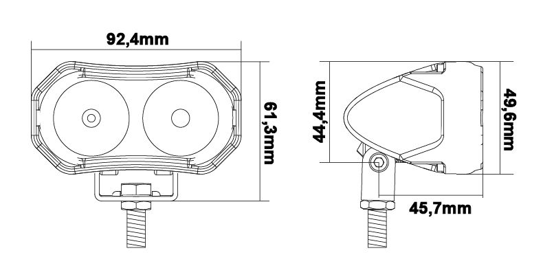 Lumina de avertizare, Proiector Albastru, 6W, 540Lm, IP69 [8]