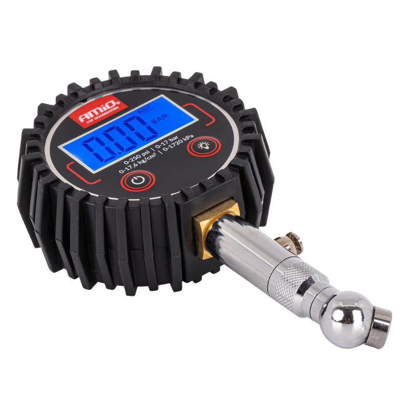 Manometru Digital Presiune Roti, 0-17 Bar 0-250 PSI, Cap Rotativ 360 Grade, Valva Eliberare Aer, Ecran LCD Iluminat [9]