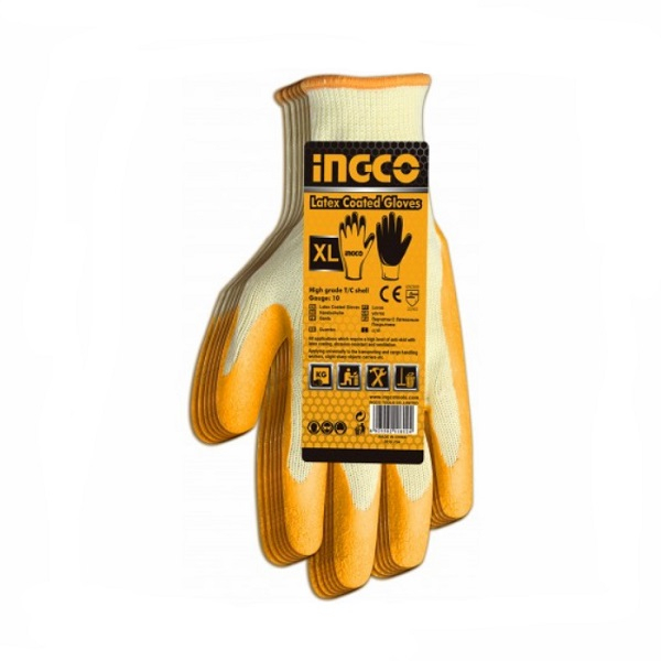 Manusi de lucru acoperite cu latex XL - INGCO  HGVL03 [2]