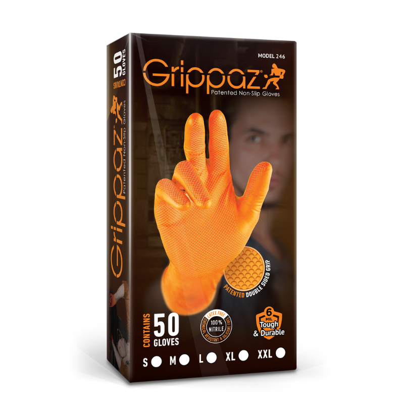 Mănuși de nitril Grippaz 240mm 50buc/cutie, Orange [3]