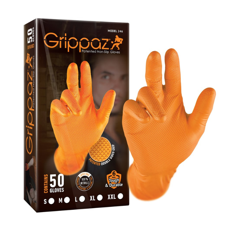 Mănuși de nitril Grippaz 240mm 50buc/cutie, Orange [4]