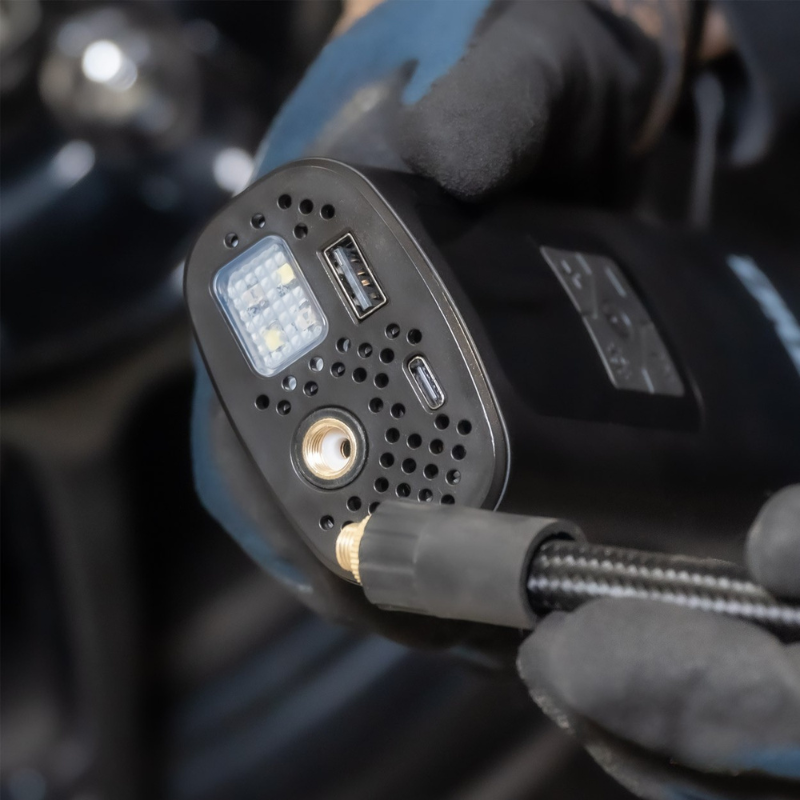 Pistol umflat roti cu acumulator 4000mAh, portabil, fara fir, 10 bari, display digital, USB-C [4]