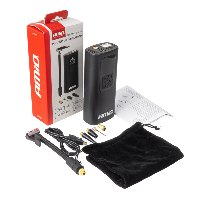 Pistol umflat roti cu acumulator 4000mAh, portabil, fara fir, 10 bari, display digital, USB-C [12]