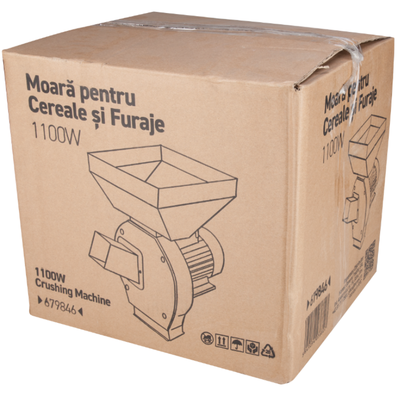 Moara pentru cereale si furaje, 1100W, 240 kg/h, 4 site si set cutite incluse [2]