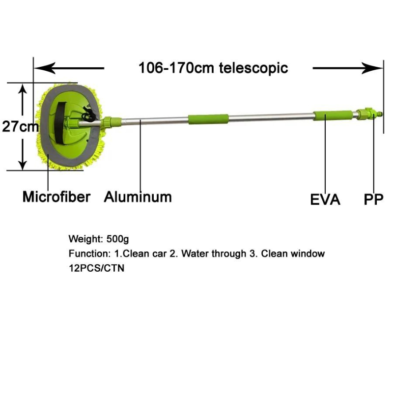 Mop auto din chenilia si microfibra, 106 - 170cm, telescopic [5]