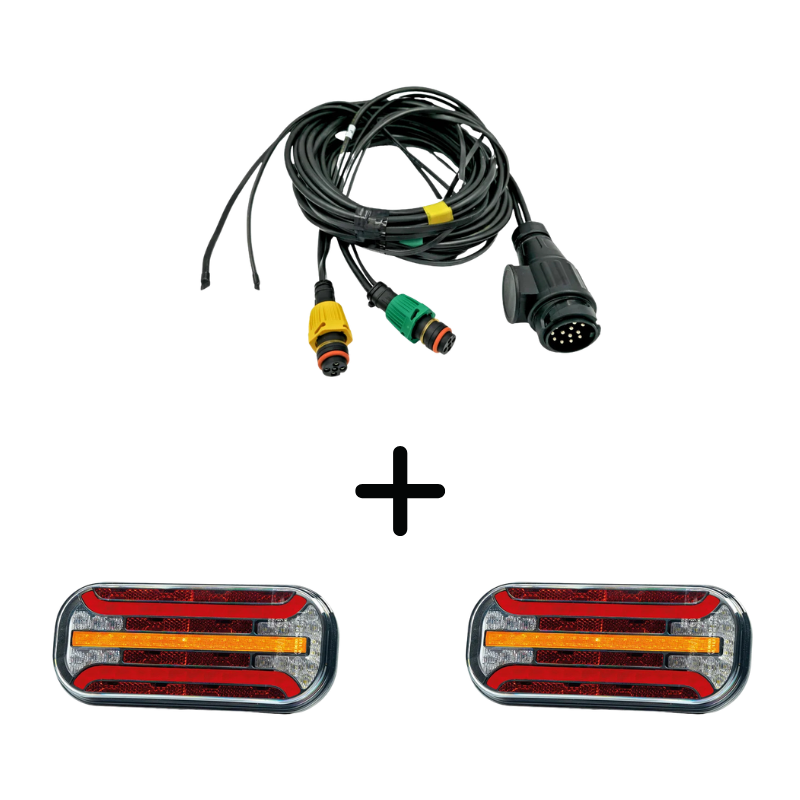 Pachet iluminare remorca FT-230 NT COF LED DI BAJONET + FT-230 NT PM LED DI BAJONET – triple + cablaj 12m, 13Pini [2]