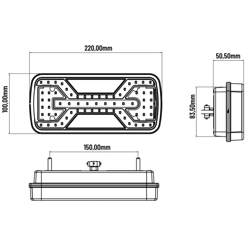 Pachet iluminare remorca L2428 – triple + cablaj 3,5 m, 7Pini [7]