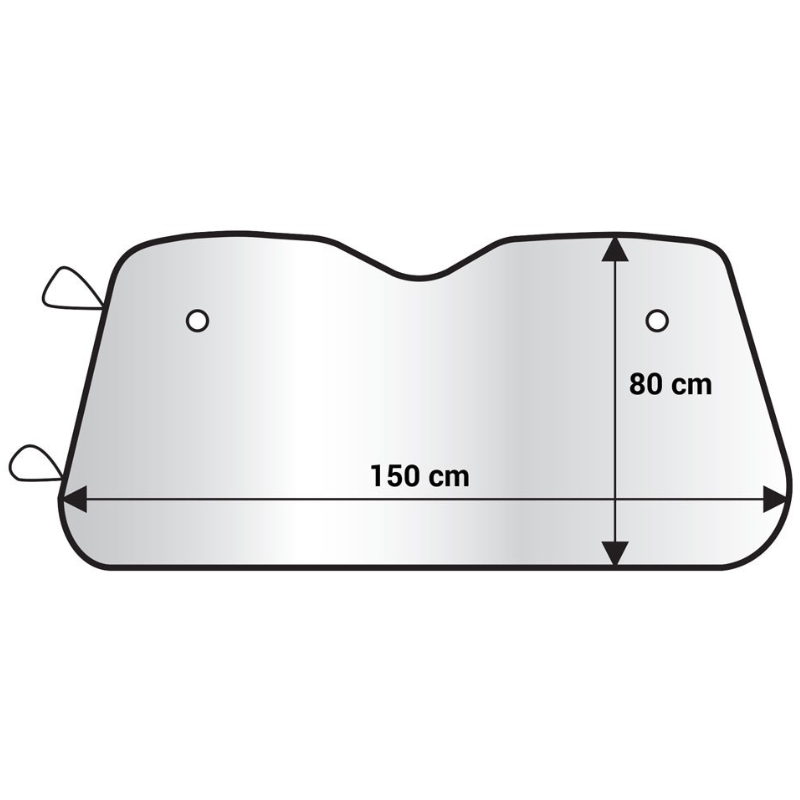 Parasolar Auto pentru Parbriz Fata, 150 x 80cm, Folie Reflectorizanta Argintie cu Spuma, EPE [2]