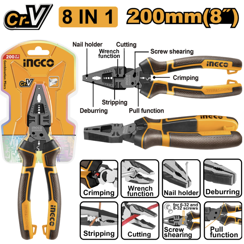 Patent multifunctional 8 in 1, 20cm, otel Cr-V, acoperire teflon, maner TPR ergonomic [2]