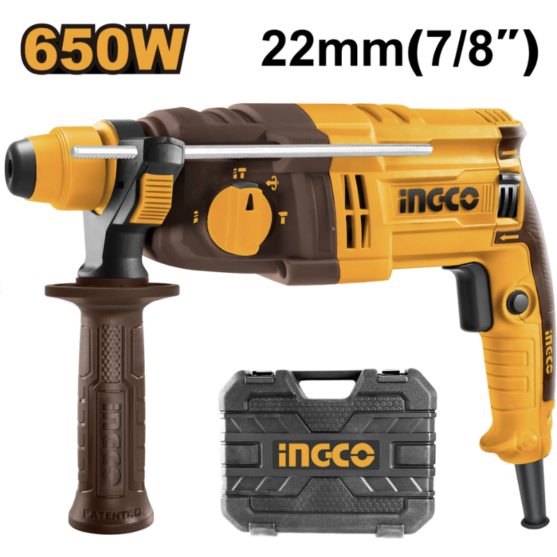 Picamer SDS Plus, 650W, 22 mm, rotopercutor cu percutie, 1.7J, cutie de transport si accesorii [2]