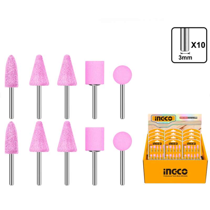 Pietre de slefuit, set 10 bucati, tija 3mm, biax, mini polizor, accesorii scule [3]