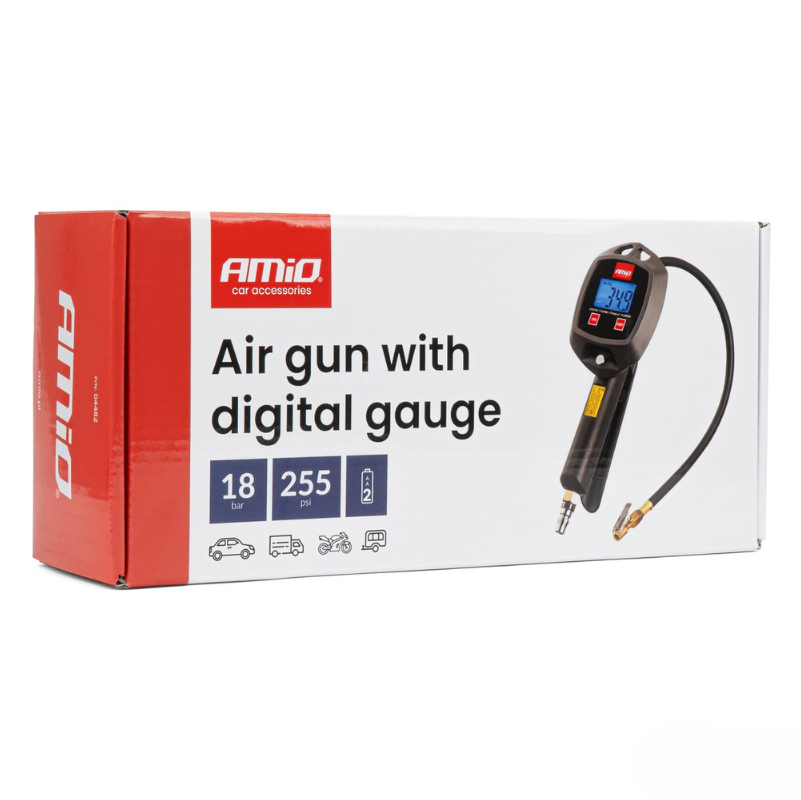 Pistol umflat roti digital, 18 bar, 1/4 inch, compresor aer, anvelope auto/moto [7]