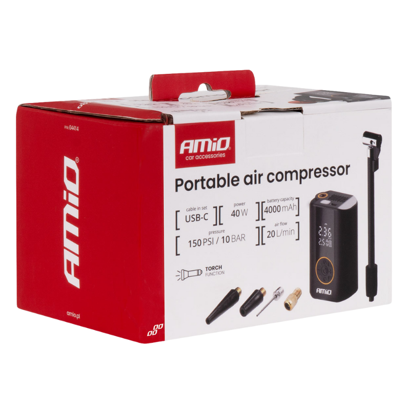 Pistol umflat roti cu acumulator 4000mAh, portabil, 10 bari, display LED, USB-C [6]