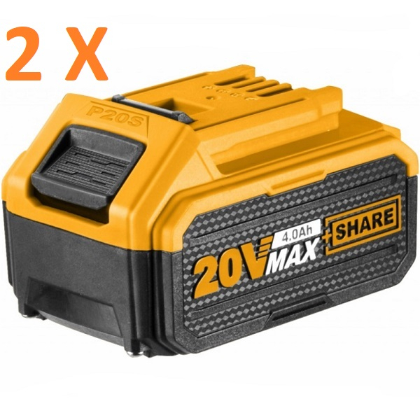 Polizor unghiular cu 2 acumulatori, Li-Ion, 20 V, 4 Ah, motor fara perii [3]