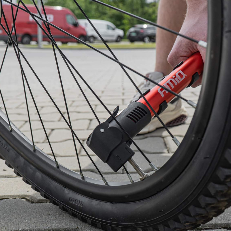 Pompa Manuala Bicicleta PU01 din Aluminiu, 28cm, Valve Presta si Schrader [4]