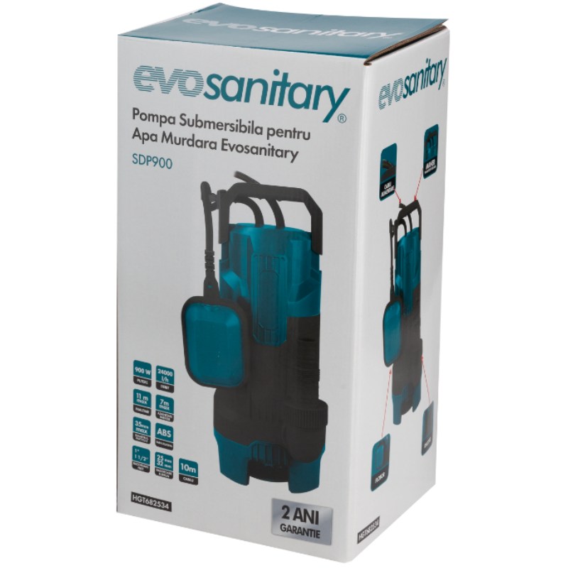 Pompa Submersibila Apa Murdara 900W, 400L, 11m, Plutitor Automat [2]