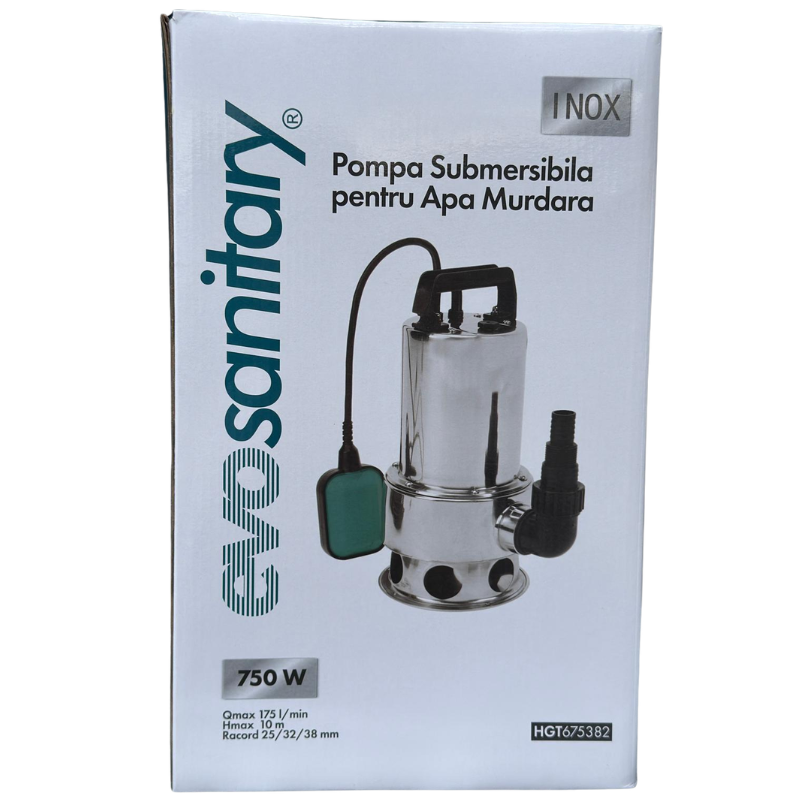 Pompa submersibila apa murdara, inox, 750W, debit 180L, min inaltime 10m [2]