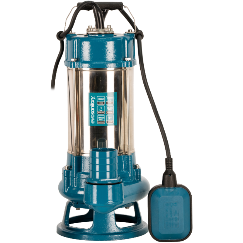 Pompa submersibila cu tocator 1100W, pompa apa murdara, pompa evacuare 15000 l/h cu plutitor automat, pompa cu tocator 10mm [1]