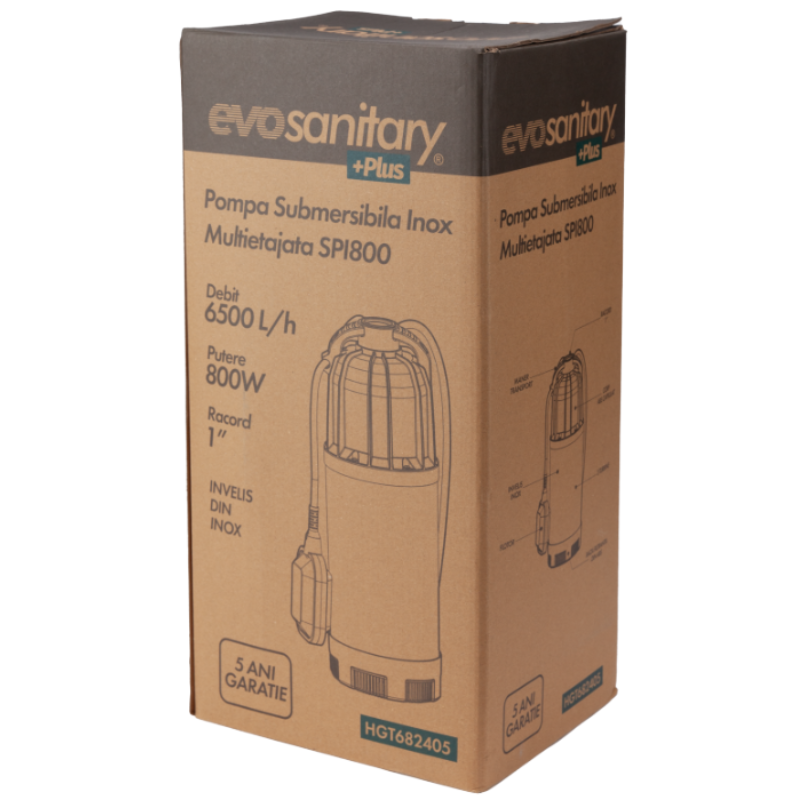 Pompa submersibila multietajata, inox, 800W, 6500l/h, 30m, cu plutitor automat [2]