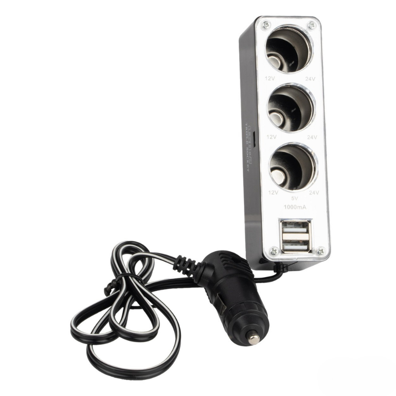 Prelungitor Priza Bricheta Auto SOC3, 3 Prize + 1 USB [2]