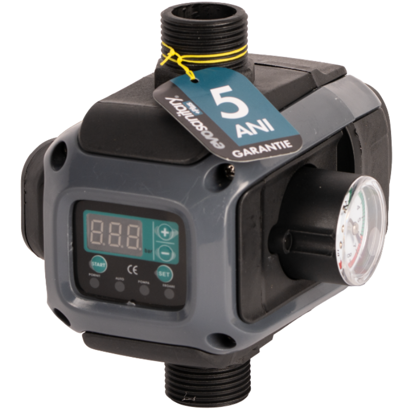 Prescontrol Electronic, 1.1 KW, Reglare Presiune 1.3-9.8 bar, Protectie Lipsa Apa, Montaj Simplu, 18x13.7x17.3 cm [1]