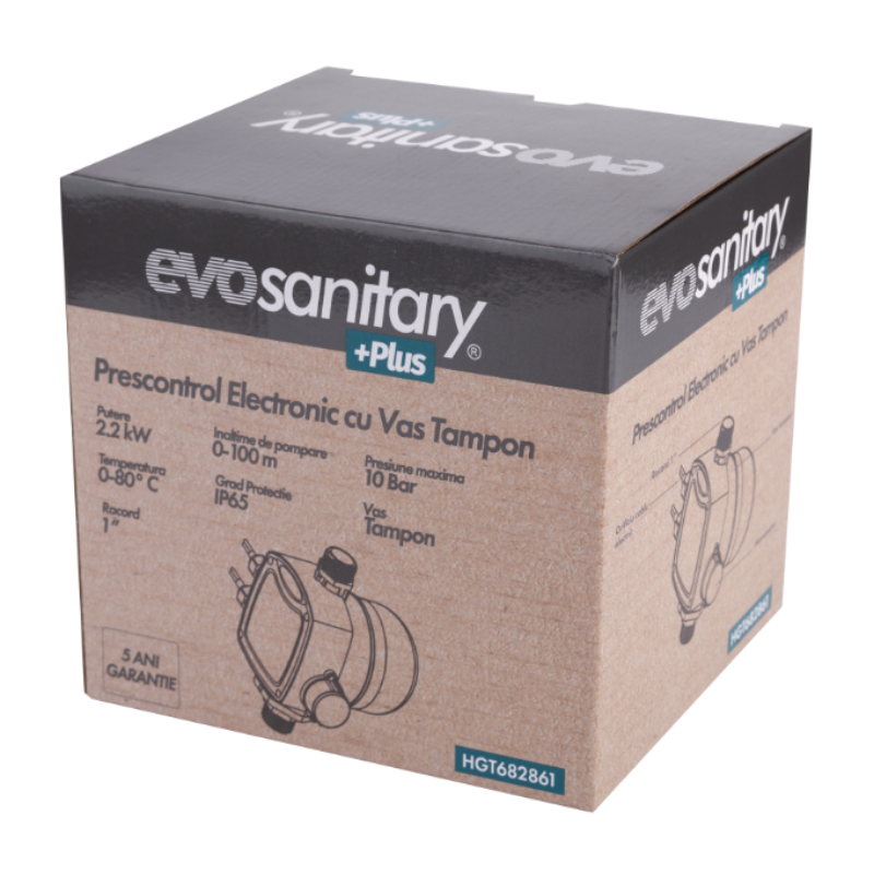Prescontrol, Presostat Electronic cu Vas Tampon pentru Pompa Apa, 2.2Kw, 10Bar, 1’’, 220V [2]