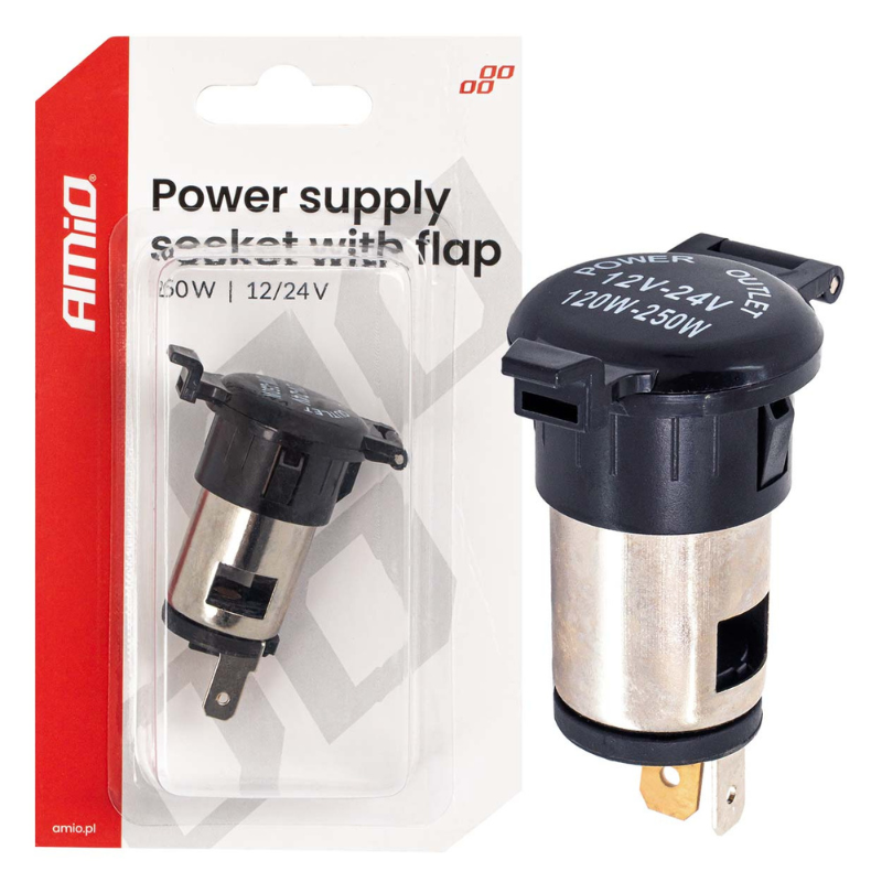 Priza auto suplimentara, 12/24V, 250W, cu capac, protectie praf, pentru vehicule [1]
