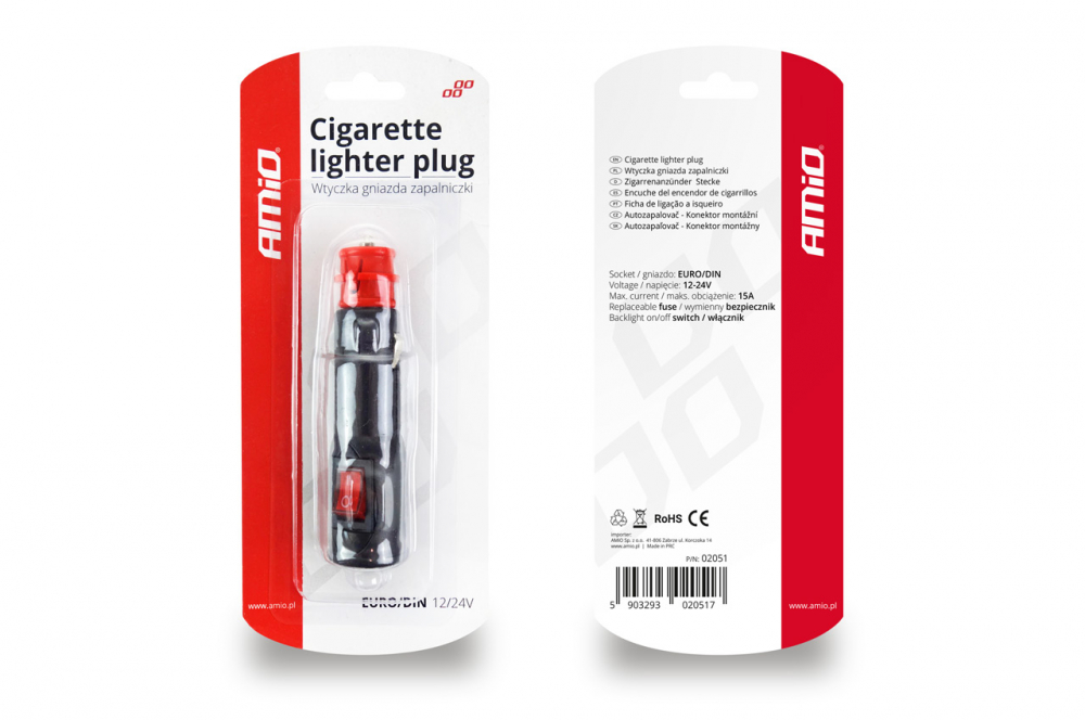 Priza Bricheta Auto EURO/DIN cu Intrerupator, 12V/24V [2]
