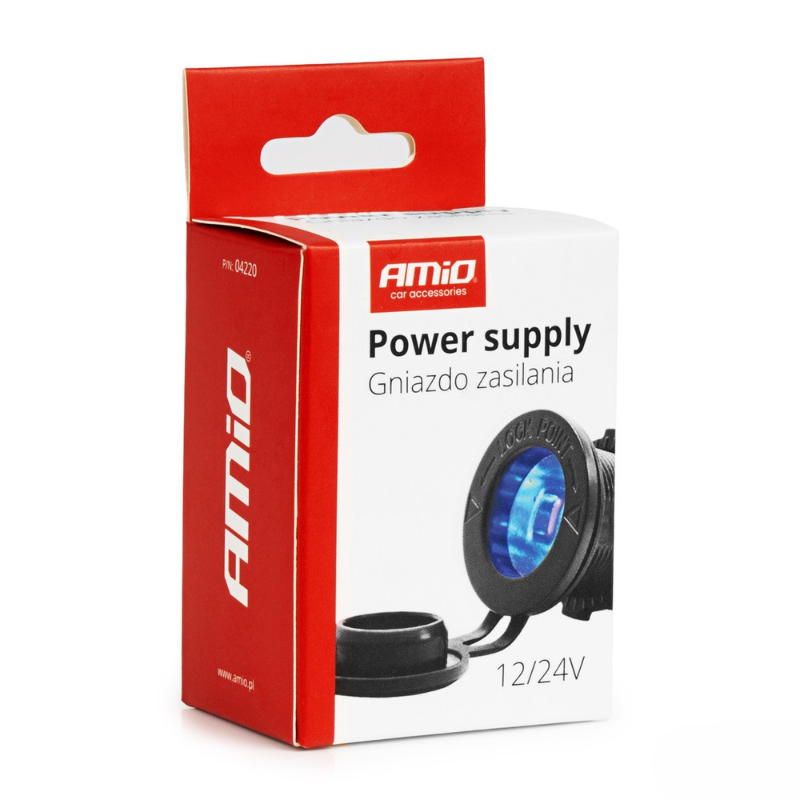 Priza Bricheta Auto Impermeabila, Iluminare LED Albastru, 12V/24V [4]