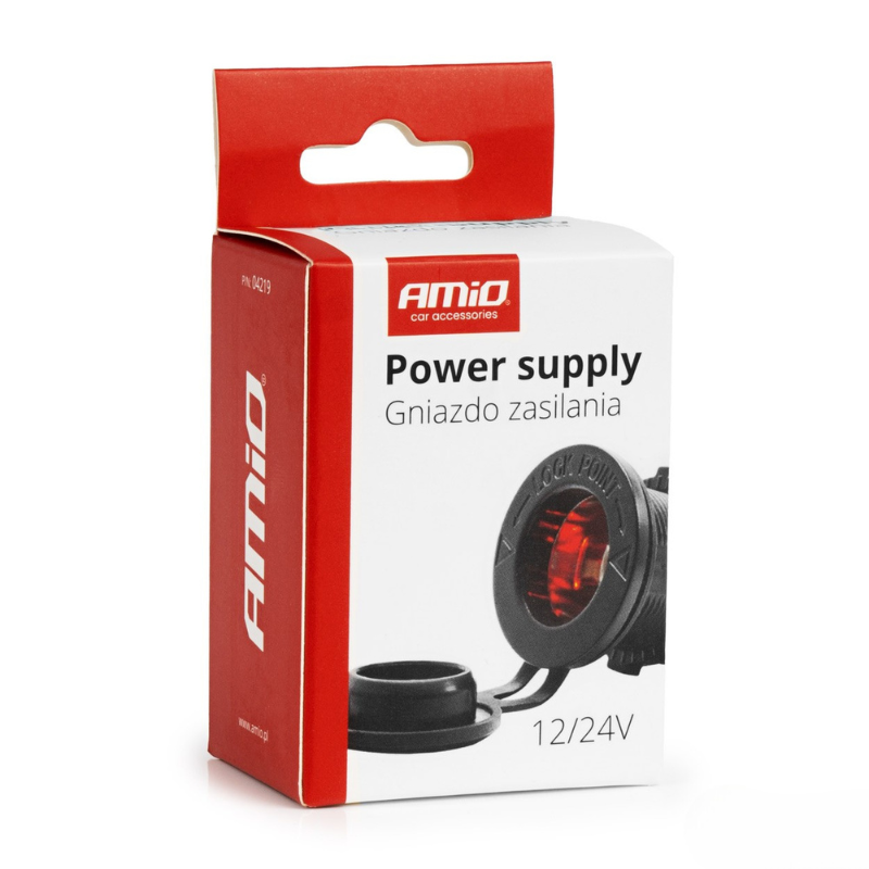 Priza Bricheta Auto Impermeabila, Iluminare LED Rosu, 12V/24V [5]