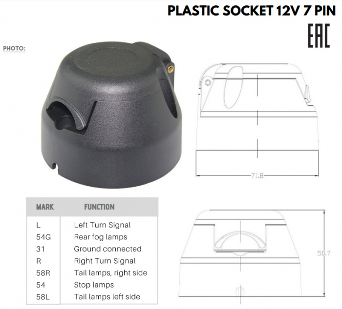 Priza din plastic cu 7 pini - Truck LED E1216 [3]