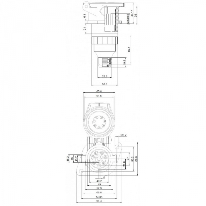 Priza electrica 7 pini, EBS, 24V - Truck LED E1217 [7]