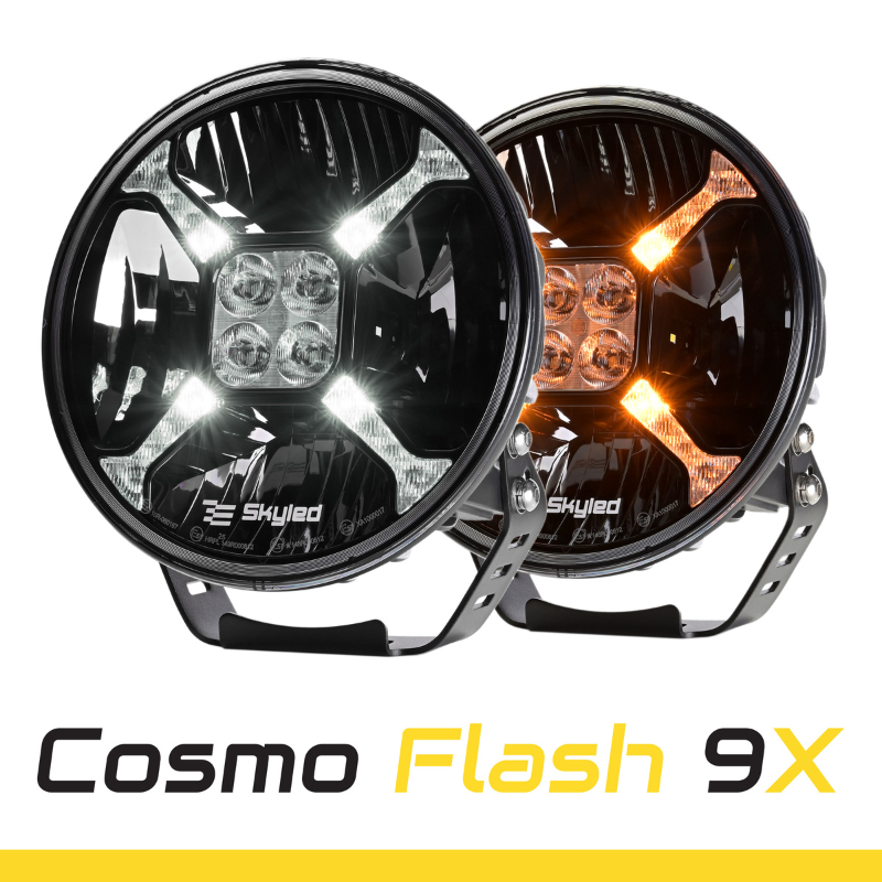 Proiector camion, offroad Cosmo Flash 9X, 11000Lm, 120W, 12/24V, 22.8cm, pozitie alba / portocalie, si stroboscop [1]