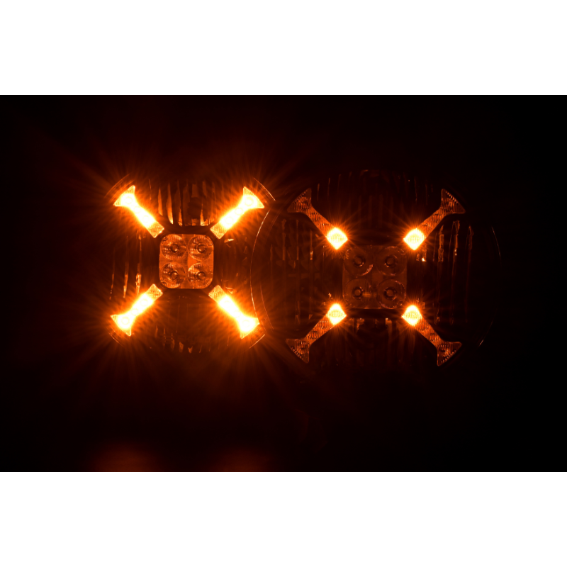Proiector camion, offroad Cosmo Flash 9X, 11000Lm, 120W, 12/24V, 22.8cm, pozitie alba / portocalie, si stroboscop [9]
