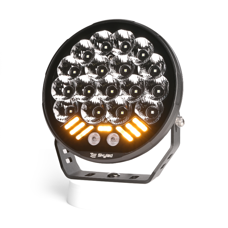Proiector camion, offroad Dorado 9X, 130W, 12500lm, 12/24V, 21.6cm, pozitie alba si portocalie cu lampa stroboscop [2]