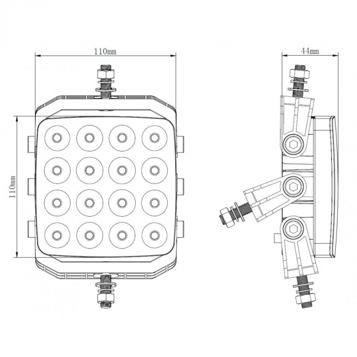 Proiector de lucru, 48w, 12/24V, marşarier - Truck LED  L0151 [8]
