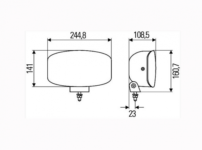 Proiector, far faza lunga Hella Jumbo 320 FF, oval, dreptunghiular 1FE 008 773-041 - HELLA JUMBO 320 FF [5]
