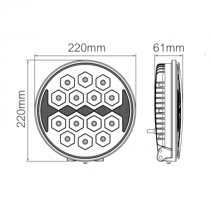 Proiector Full LED rotund, cu pozitie Bat Man - Truck LED L3414 [5]