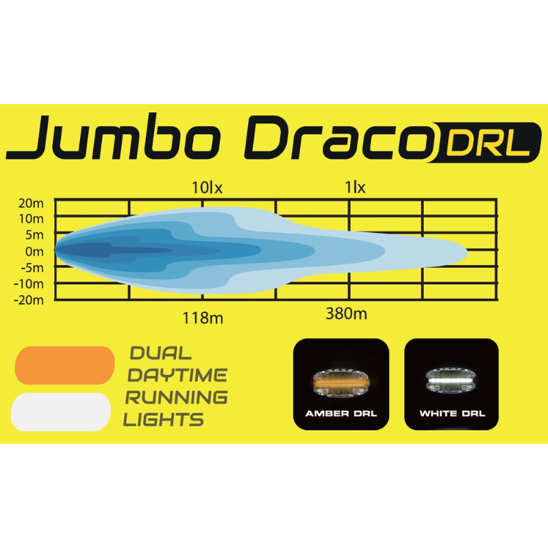 Proiector FULL LED Spot, SKYLED Jumbo Draco DRL 80W, 24.2cm cu pozitie alb/portocaliu si faza [6]