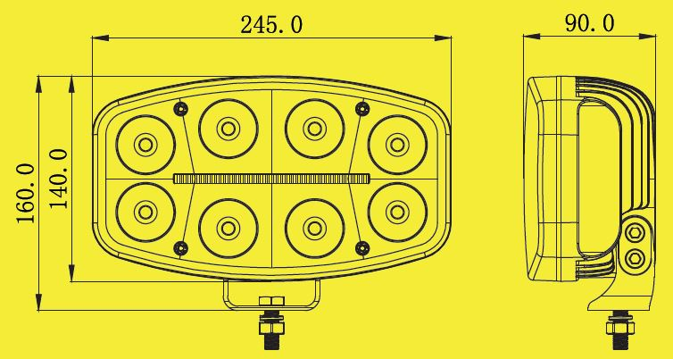 Proiector Jumbo Octan Black FULL LED cu lumina de pozitie alb/portocaliu 80W, 4800lm [14]