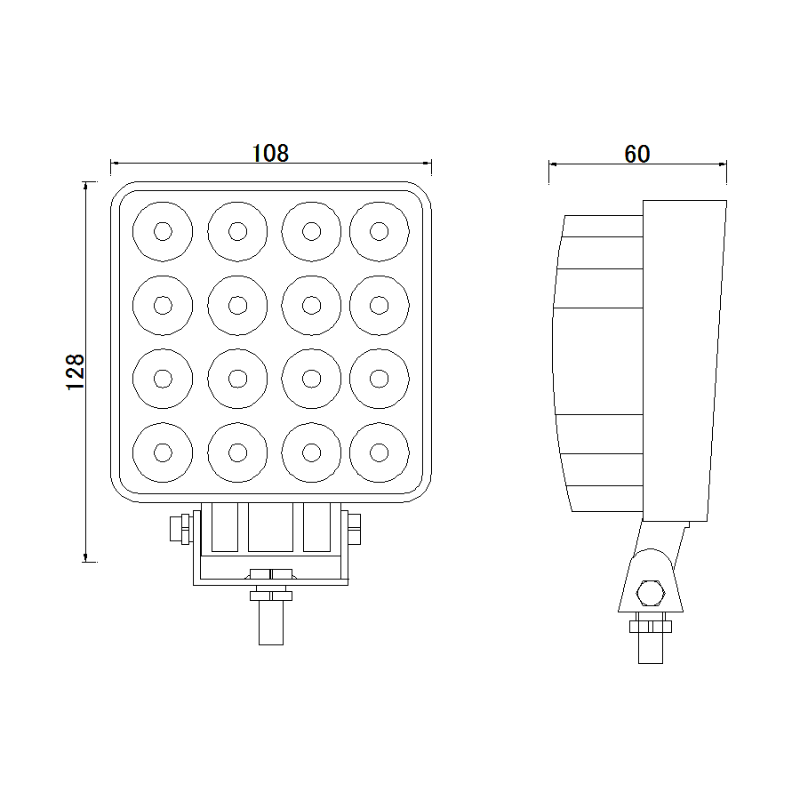 Proiector LED 24W, 12/24V, 2100lm, 12.8 x 10.8cm [2]