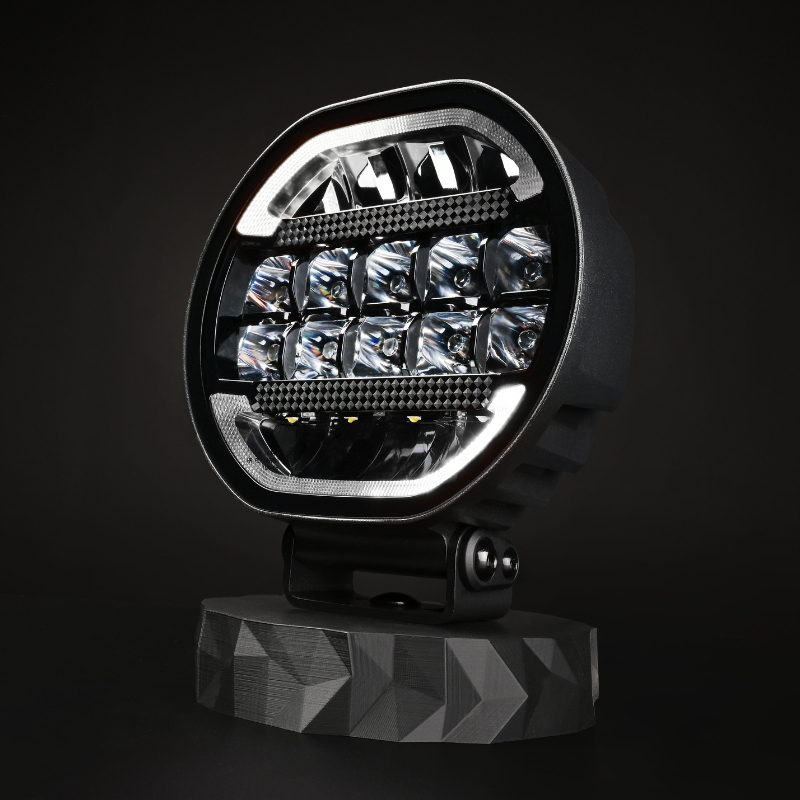 Proiector LED Auto, Scallop 7X 90W, Diametru 17,8cm, Lumina Pozitie Dinamica Alb-Portocaliu, Faza Lunga, Omologare ECE R149, Accesorii 4x4 Offroad [18]
