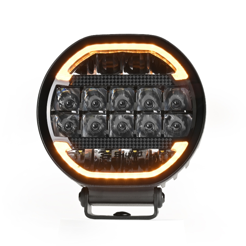 Proiector LED Auto, Scallop 7X 90W, Diametru 17,8cm, Lumina Pozitie Dinamica Alb-Portocaliu, Faza Lunga, Omologare ECE R149, Accesorii 4x4 Offroad [8]