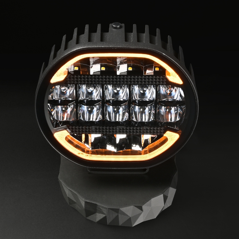 Proiector LED Auto, Scallop 7X 90W, Diametru 17,8cm, Lumina Pozitie Dinamica Alb-Portocaliu, Faza Lunga, Omologare ECE R149, Accesorii 4x4 Offroad [20]