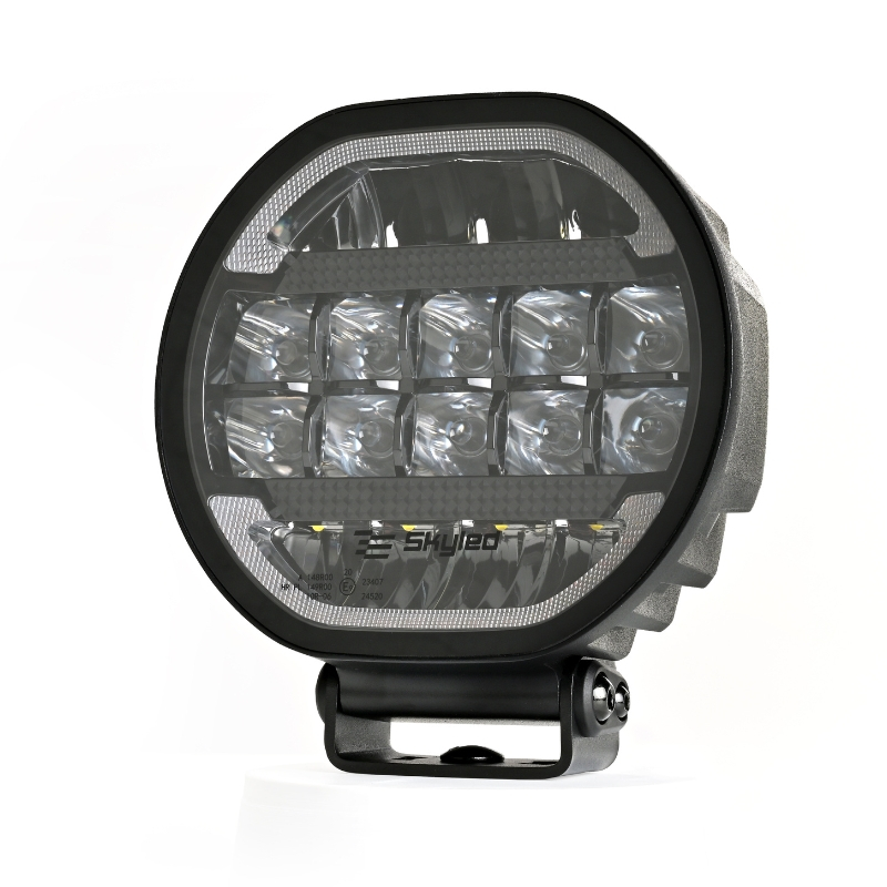 Proiector LED Auto, Scallop 7X 90W, Diametru 17,8cm, Lumina Pozitie Dinamica Alb-Portocaliu, Faza Lunga, Omologare ECE R149, Accesorii 4x4 Offroad [6]
